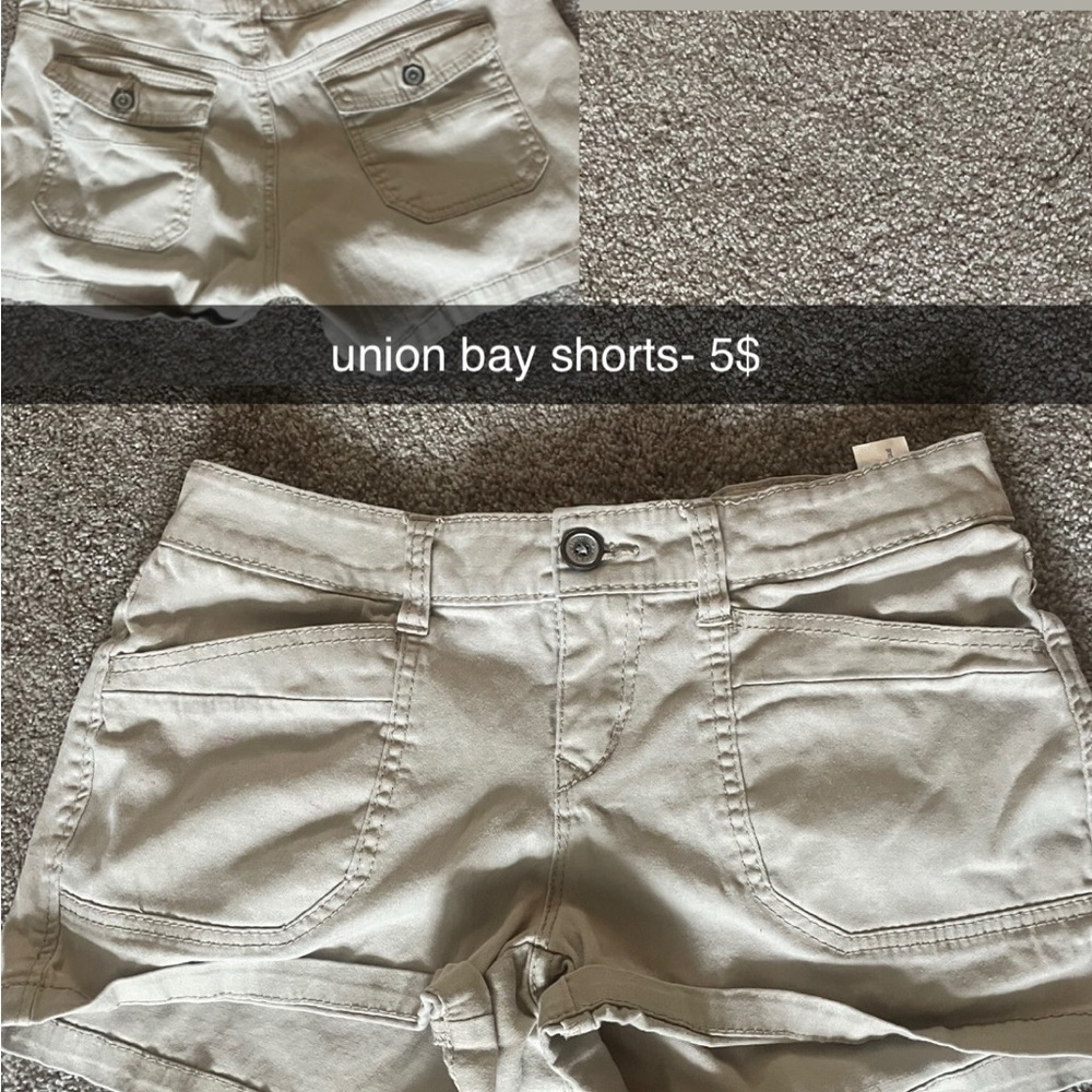 UNIONBAY Women's Light Gray Cargo Shorts